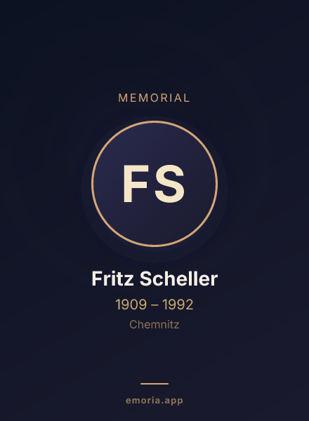 Memorial portrait of Fritz Scheller