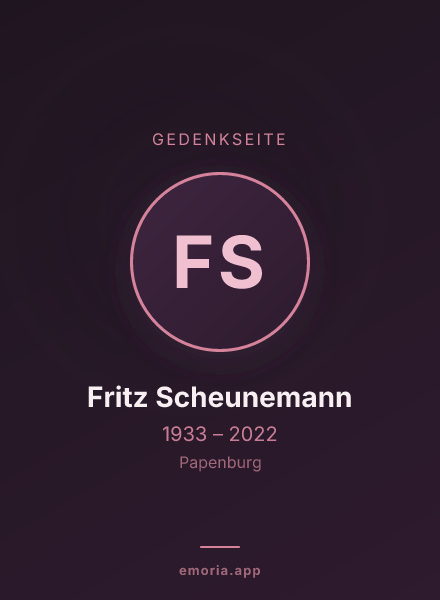 Gedenkportrait von Fritz Scheunemann
