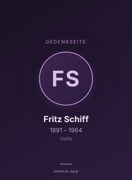 Gedenkportrait von Fritz Schiff