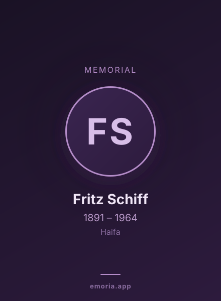 Memorial portrait of Fritz Schiff