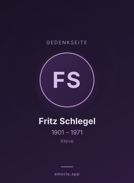Gedenkportrait von Fritz Schlegel