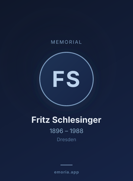 Memorial portrait of Fritz Schlesinger