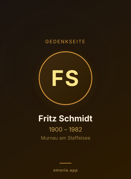 Gedenkportrait von Fritz Schmidt