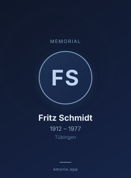 Memorial portrait of Fritz Schmidt