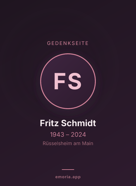 Gedenkportrait von Fritz Schmidt