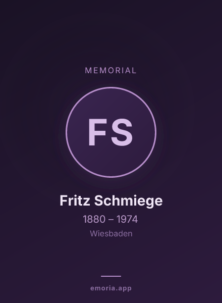 Memorial portrait of Fritz Schmiege