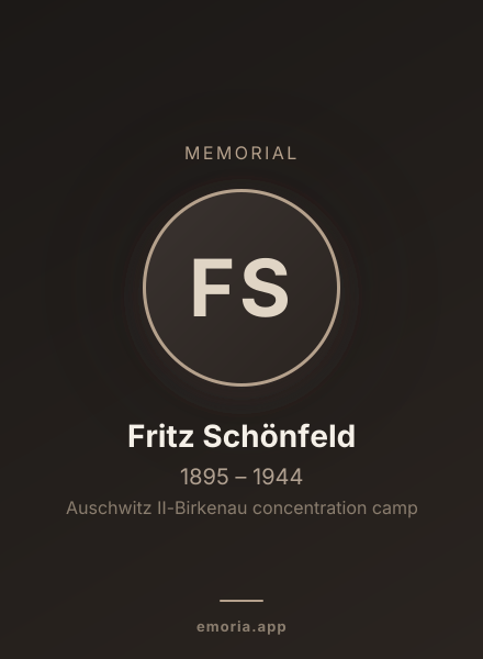Memorial portrait of Fritz Schönfeld