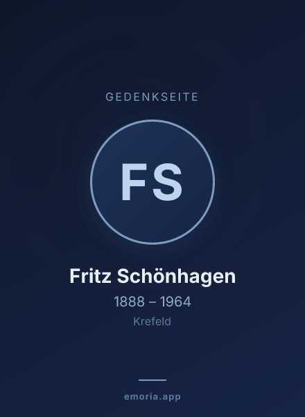 Gedenkportrait von Fritz Schönhagen
