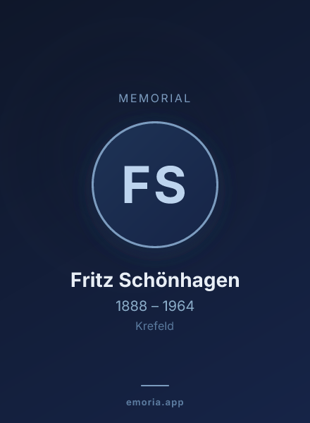 Memorial portrait of Fritz Schönhagen