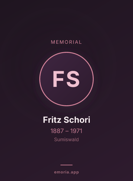Memorial portrait of Fritz Schori