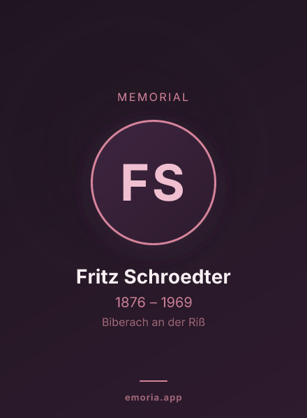 Memorial portrait of Fritz Schroedter