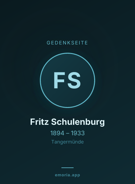 Gedenkportrait von Fritz Schulenburg