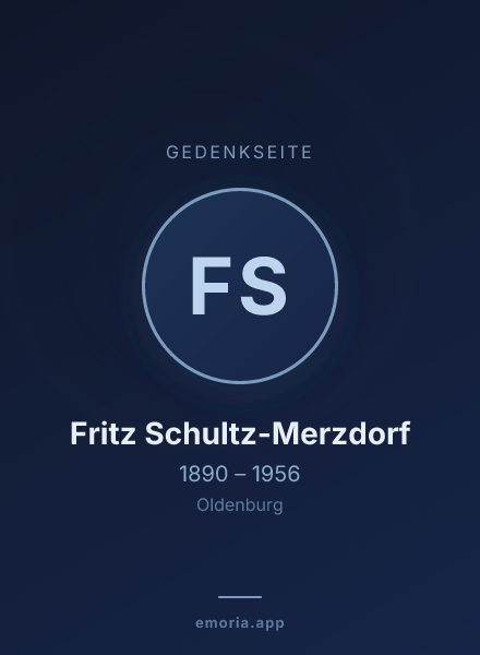 Gedenkportrait von Fritz Schultz-Merzdorf