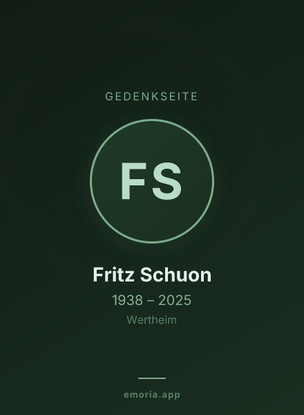 Gedenkportrait von Fritz Schuon