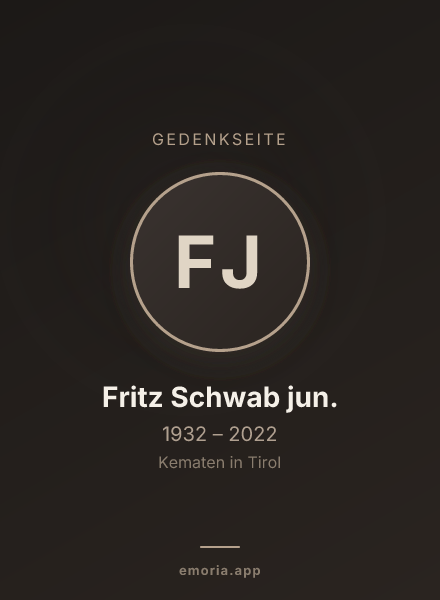 Gedenkportrait von Fritz Schwab jun.