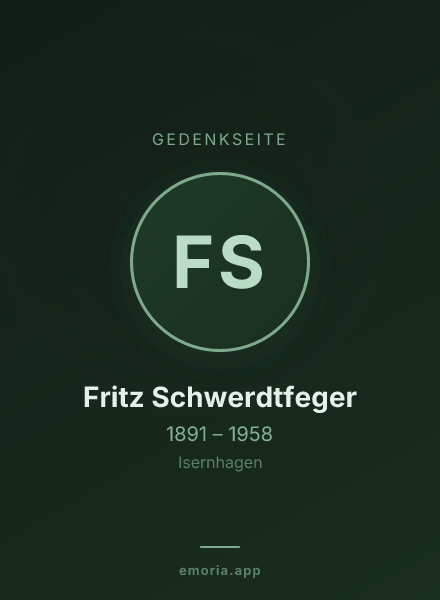 Gedenkportrait von Fritz Schwerdtfeger