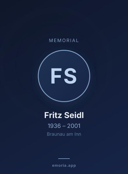 Memorial portrait of Fritz Seidl