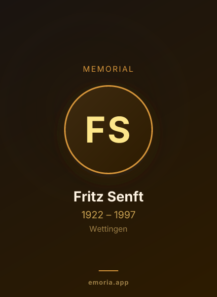 Memorial portrait of Fritz Senft