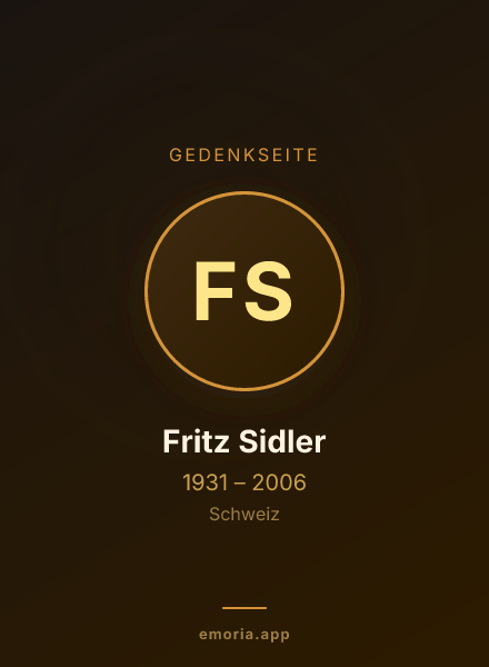 Gedenkportrait von Fritz Sidler