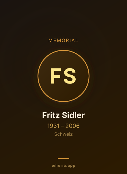 Memorial portrait of Fritz Sidler