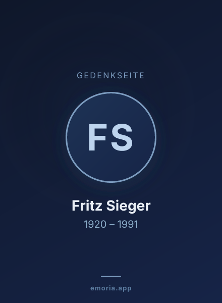 Gedenkportrait von Fritz Sieger