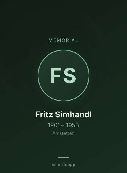 Memorial portrait of Fritz Simhandl
