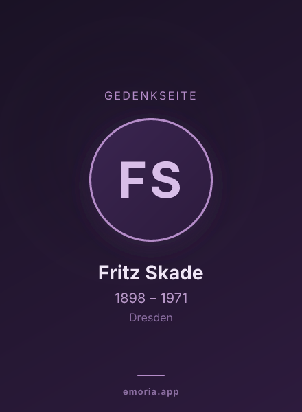 Gedenkportrait von Fritz Skade
