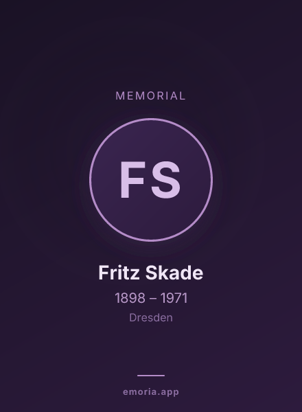 Memorial portrait of Fritz Skade