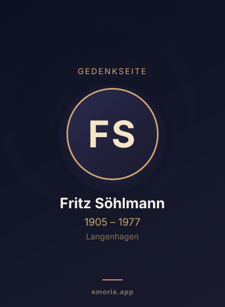 Gedenkportrait von Fritz Söhlmann