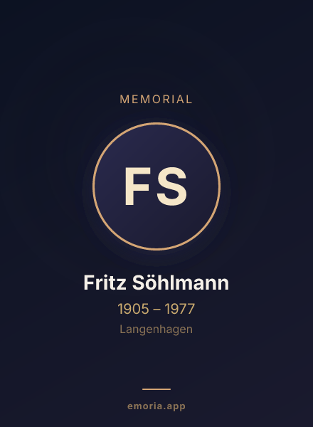 Memorial portrait of Fritz Söhlmann