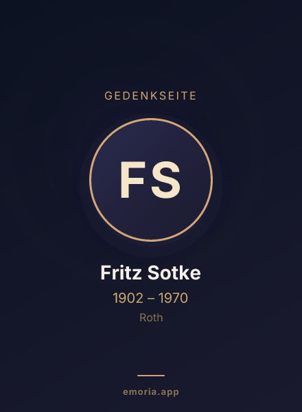 Gedenkportrait von Fritz Sotke