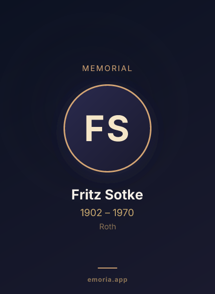 Memorial portrait of Fritz Sotke