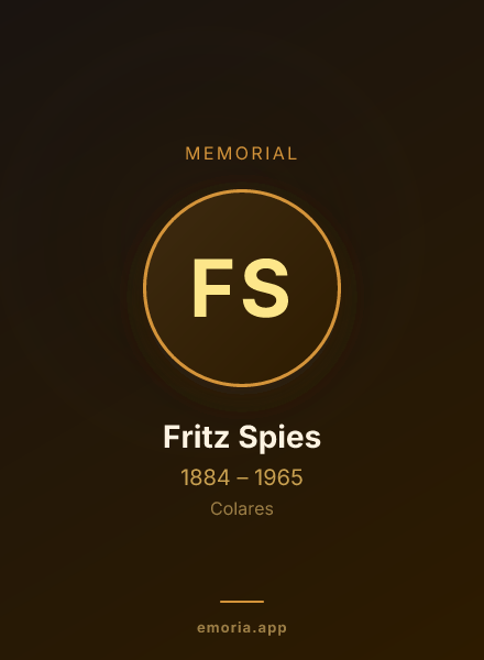 Memorial portrait of Fritz Spies