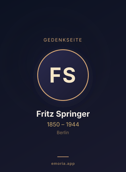 Gedenkportrait von Fritz Springer