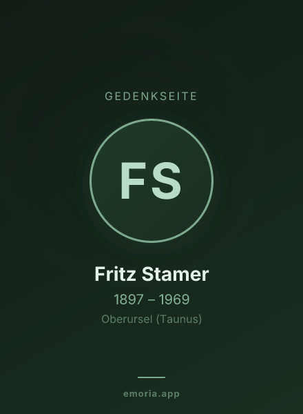 Gedenkportrait von Fritz Stamer