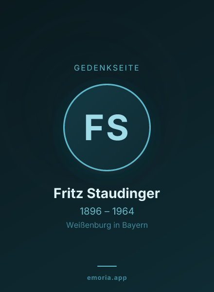 Gedenkportrait von Fritz Staudinger
