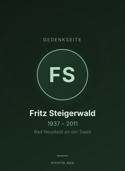 Gedenkportrait von Fritz Steigerwald