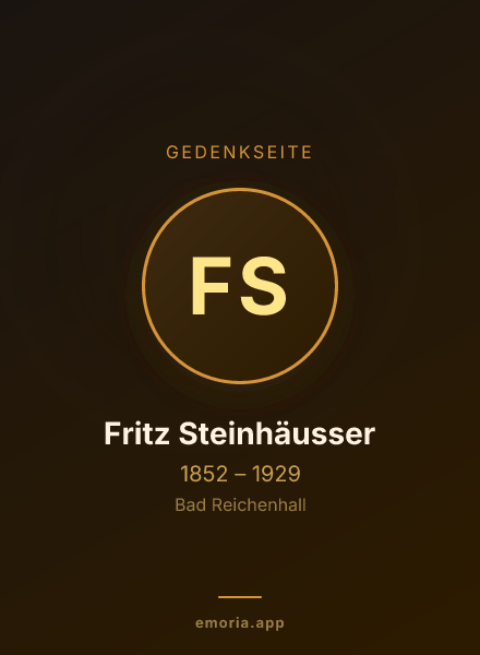 Gedenkportrait von Fritz Steinhäusser