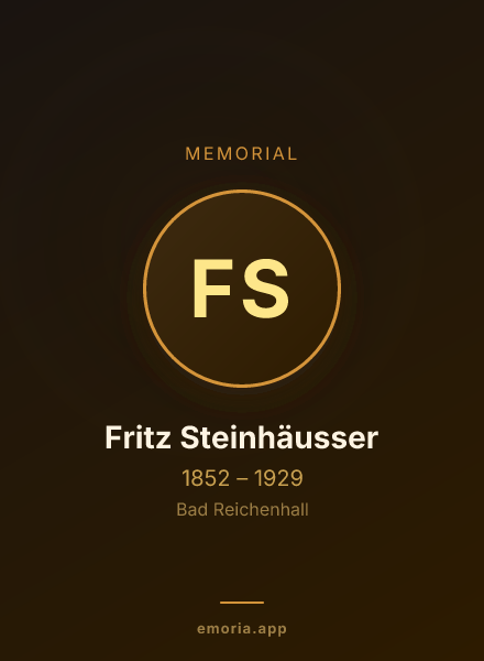 Memorial portrait of Fritz Steinhäusser