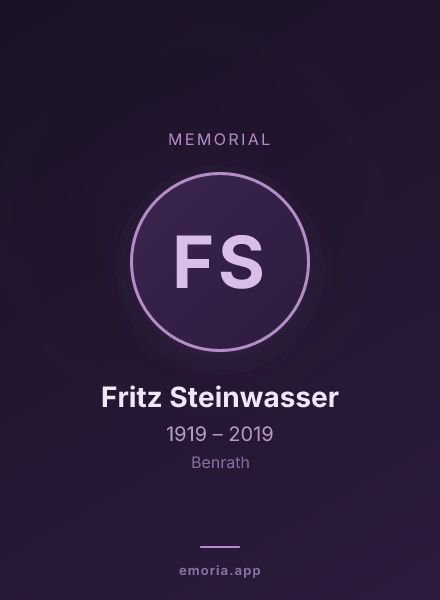 Memorial portrait of Fritz Steinwasser