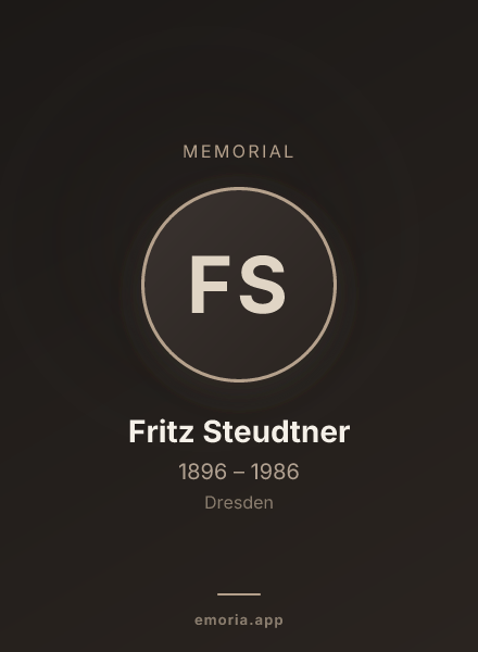 Memorial portrait of Fritz Steudtner