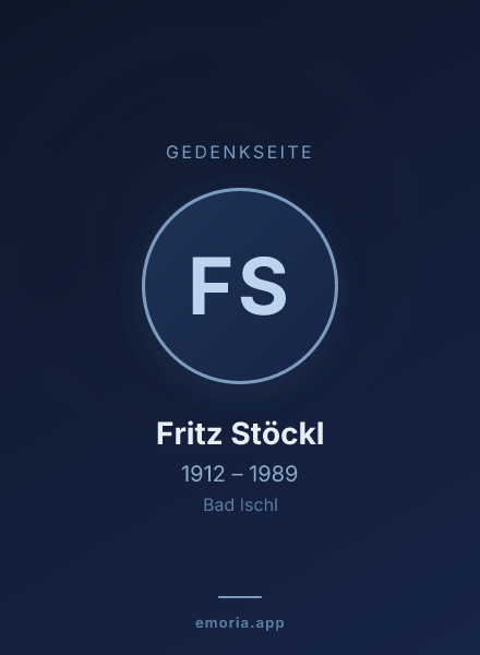 Gedenkportrait von Fritz Stöckl