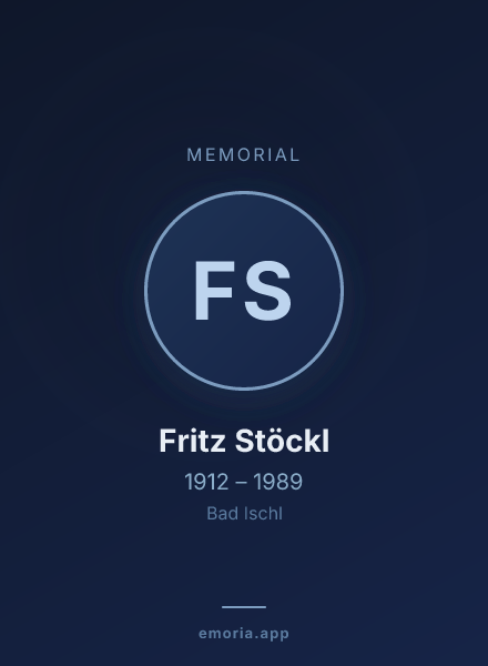 Memorial portrait of Fritz Stöckl