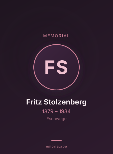 Memorial portrait of Fritz Stolzenberg
