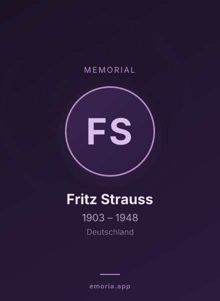 Memorial portrait of Fritz Strauss