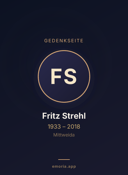 Gedenkportrait von Fritz Strehl