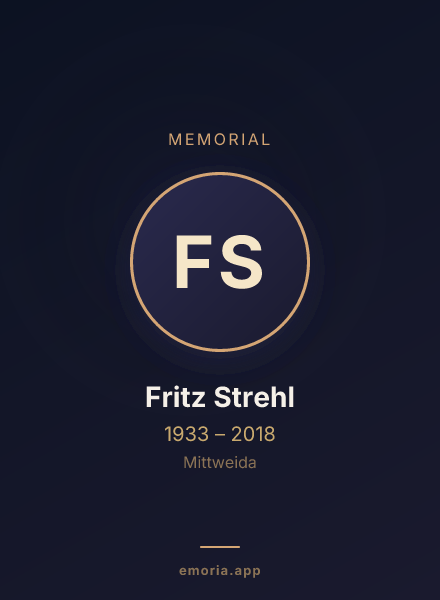Memorial portrait of Fritz Strehl