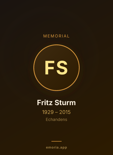Memorial portrait of Fritz Sturm
