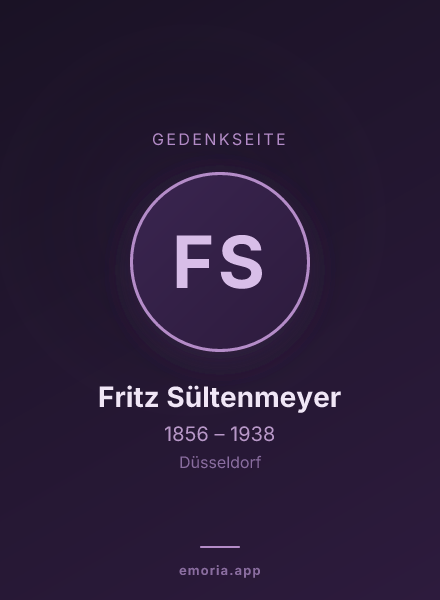 Gedenkportrait von Fritz Sültenmeyer