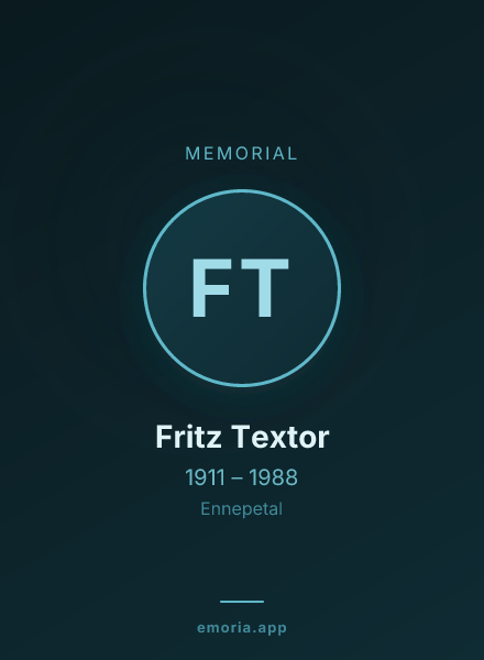 Memorial portrait of Fritz Textor